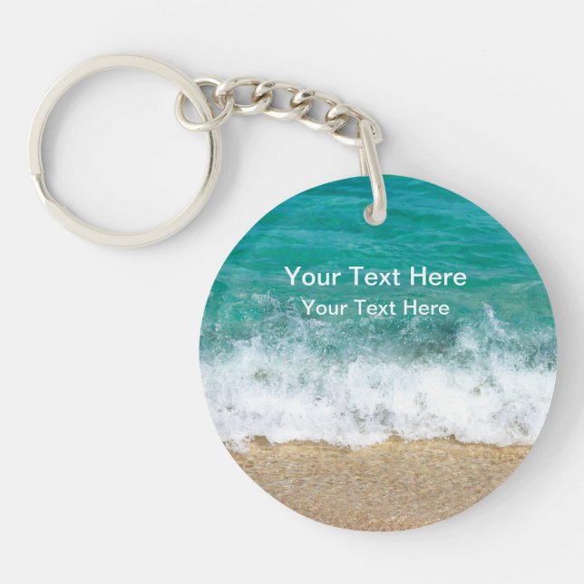 Beach Theme Message Keychains (Front)