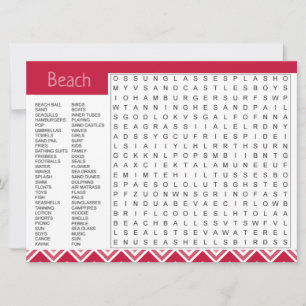 Beach Theme Missing You Game Card