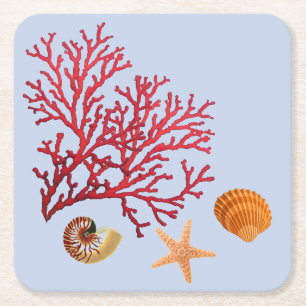 Beach theme party coasters