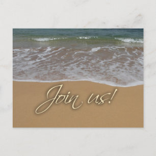 Beach theme party invitation postcard