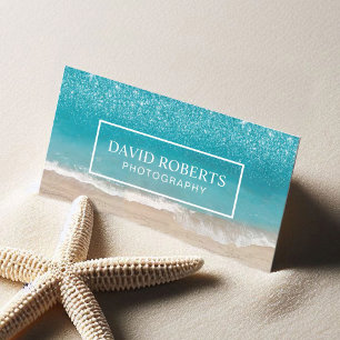 Beach Theme Photography Modern Photographer Business Card