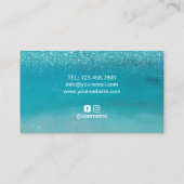 Beach Theme Photography Modern Photographer Business Card (Back)