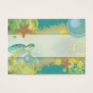 Beach theme placement cards turtle starfish
