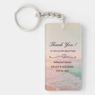 Beach Theme Rehearsal Dinner Favour  Key Ring