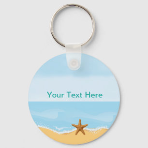 Beach Theme Starfish  Coastal Keychains
