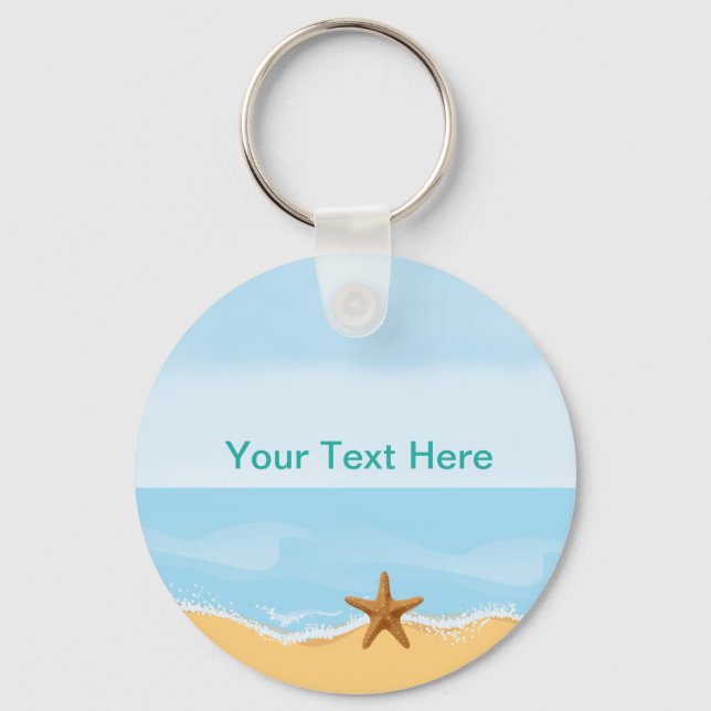 Beach Theme Starfish  Coastal Keychains (Front)