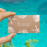 Beach Theme Starfish & Seashells Rustic Kraft Business Card<br><div class="desc">Beach Theme Starfish & Seashells Rustic Kraft Business Card.</div>