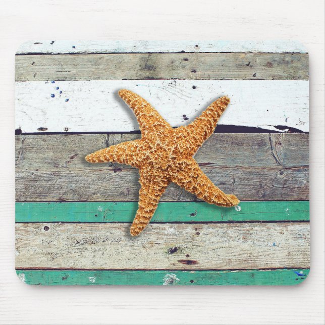 Beach Theme Starfish Wedding Rustic Mouse Pad (Front)