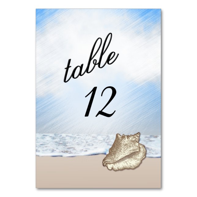 Beach Theme Table Number (Front)