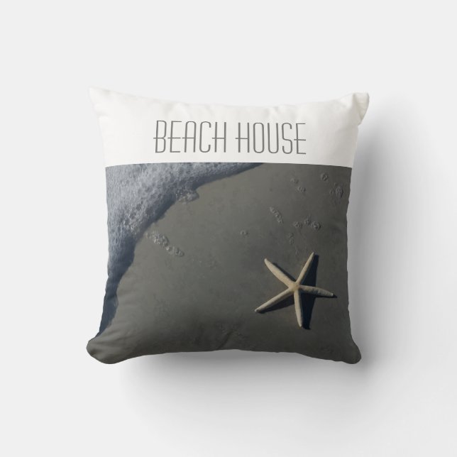 Beach Theme Throw Pillow (Front)