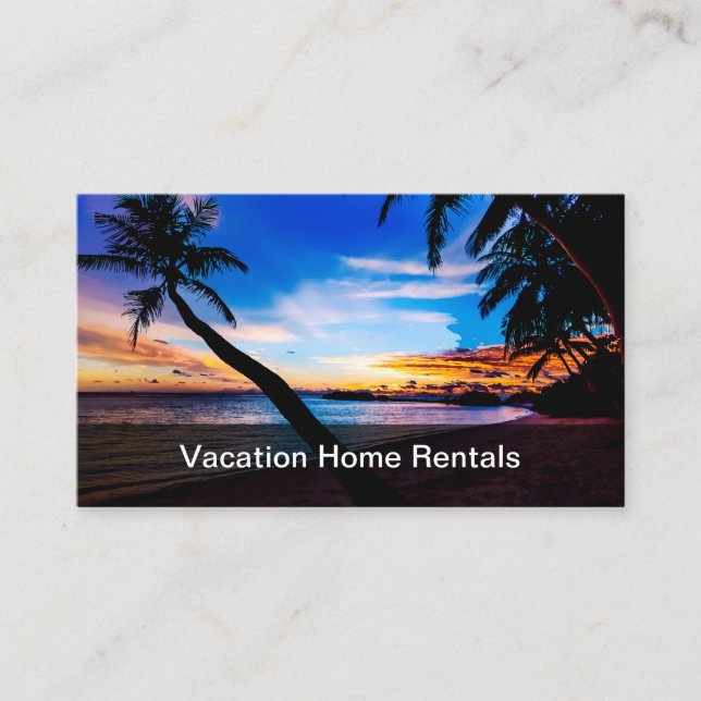 Beach Theme Vacation Specialist Business Card (Front)
