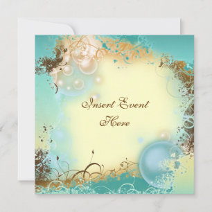 Beach theme wedding - elegant party invitation