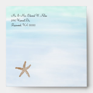 Beach Theme Wedding Envelope