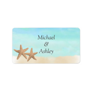 Beach Theme Wedding Favour Labels