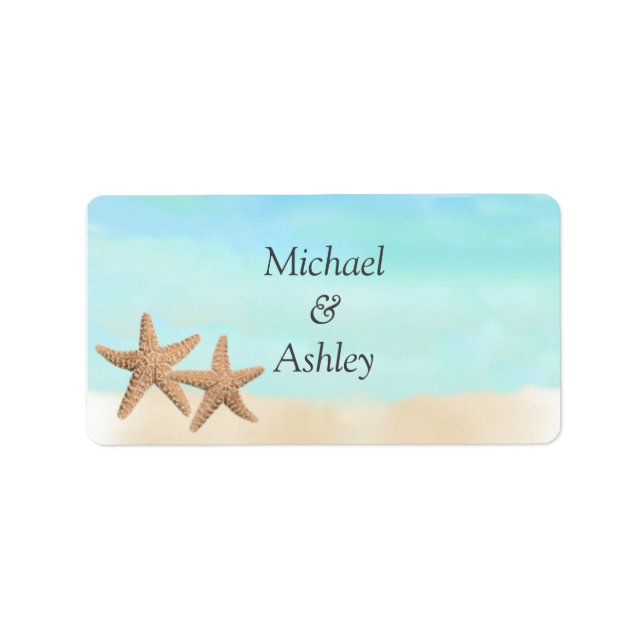 Beach Theme Wedding Favour Labels (Front)