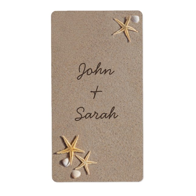 Beach Theme Wedding Favour Labels (Front)