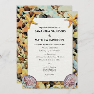 Beach Theme Wedding Invitation