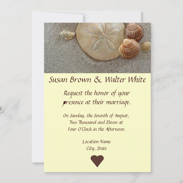 Beach Theme Wedding Invitation (Front)