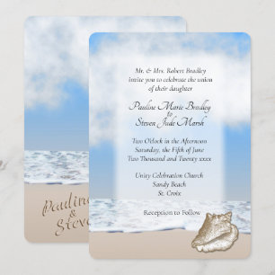 Beach Theme Wedding Invitation