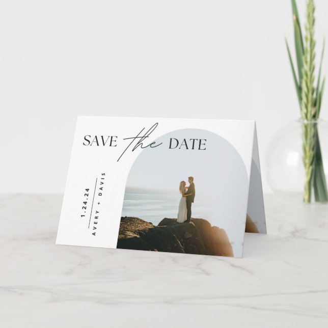 Beach Theme Wedding Invitation Card - Customisable (Front)
