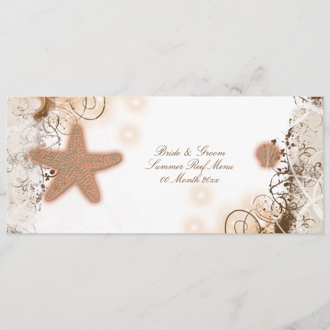 Beach theme wedding ~ menu template (Front)