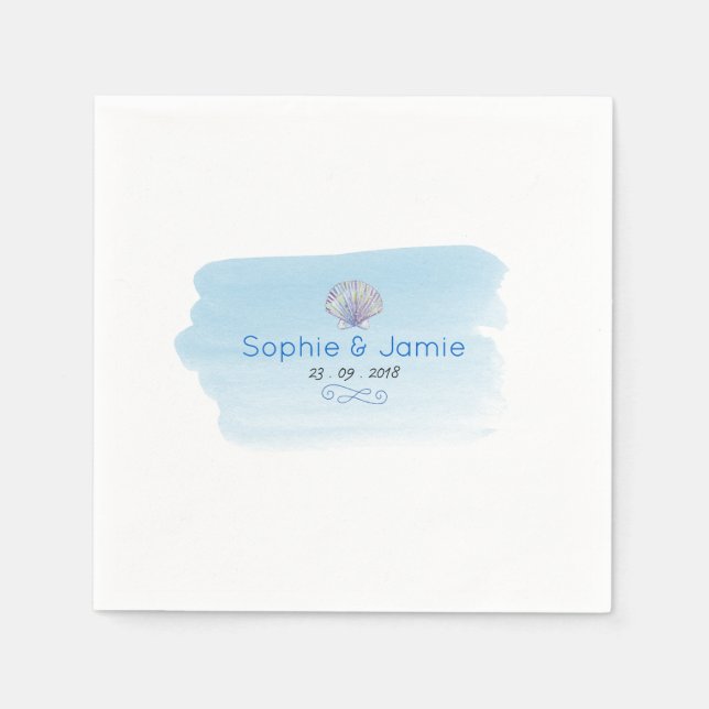 Beach theme Wedding Paper Napkins (Front)