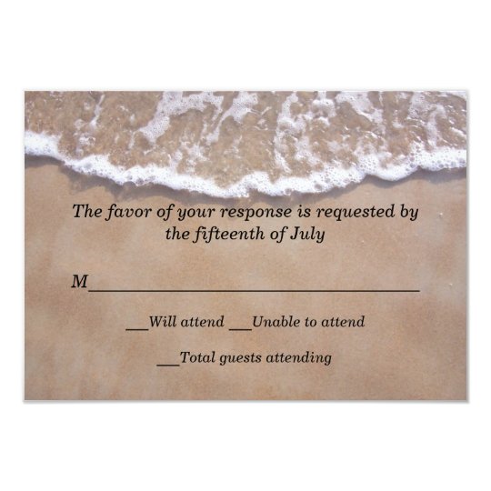Beach Theme Wedding Response Card