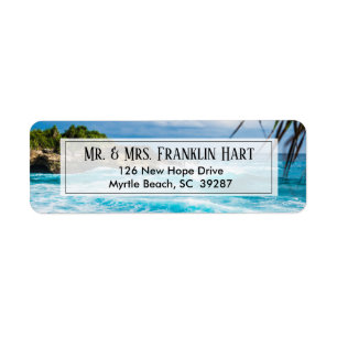 Beach Theme Wedding  Return Address Label