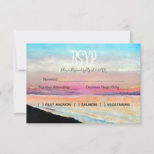 Beach Theme Wedding RSVP Card