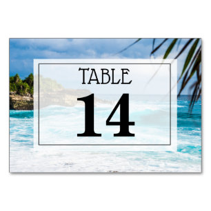 Beach Theme Wedding Table Number Card