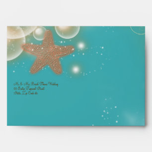 Beach theme wedding vintage envelopes