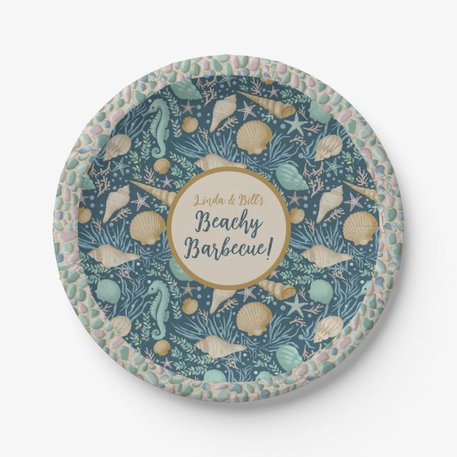 Beach Themed 7" Round Paper Plate (Front)