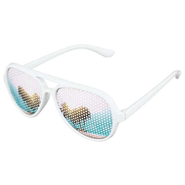 Beach Themed Aviator Sunglasses (Angled)