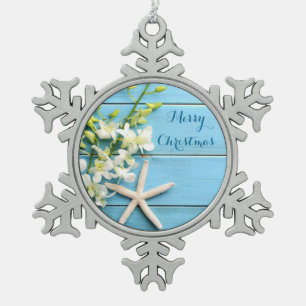 Beach Themed Christmas Ornaments Pewter Starfish