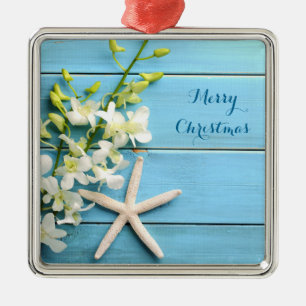 Beach Themed Christmas Ornaments Starfish Metal