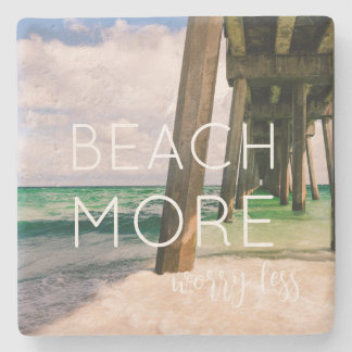 Beach Themed Coasters with Ocean Photo