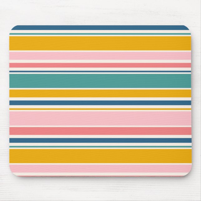 Beach Themed Colour Stripes Mouse Pad (Front)