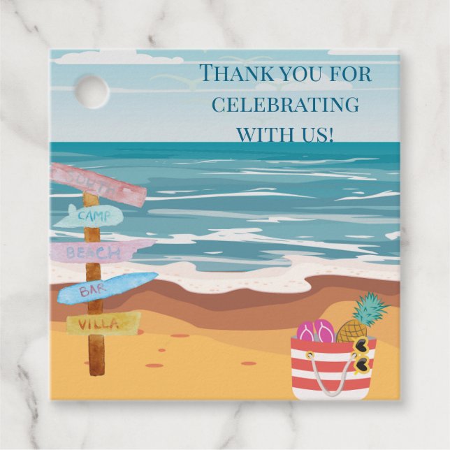 Beach Themed  Favour Tags (Front)