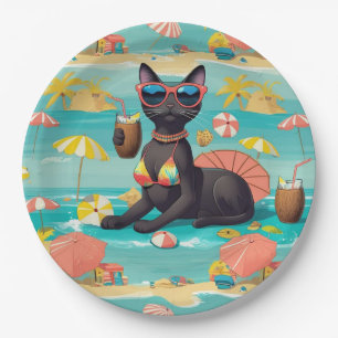 Beach themed for Siamese Cat Lovers Party Paper Plate