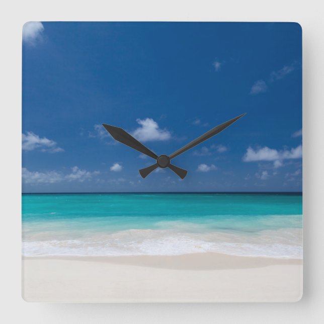 Beach Themed Gifts Large Square Wall Clock (Front)
