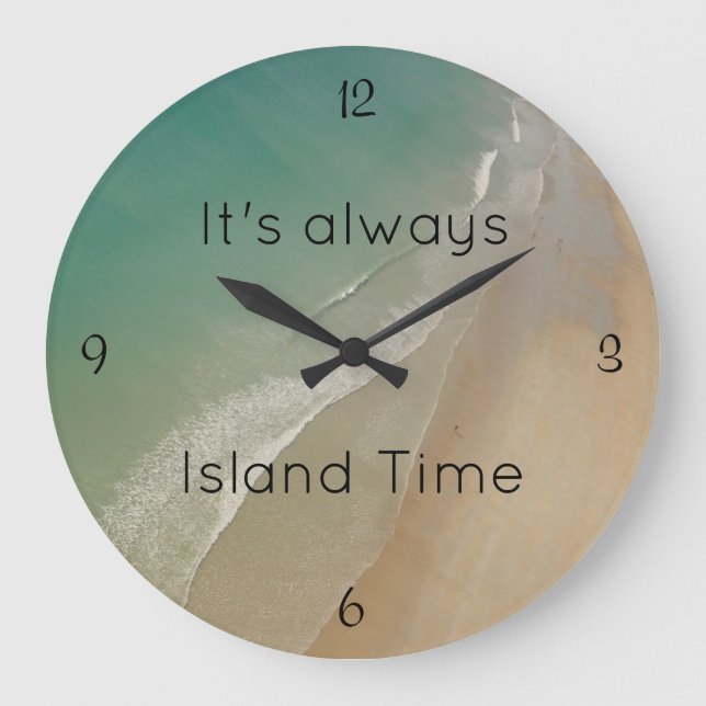 Beach Themed, Island Time Clock (Front)