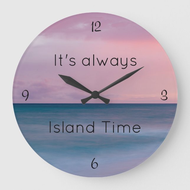 Beach Themed, Island Time Clock (Front)