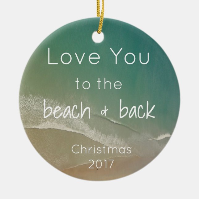 Beach Themed Ornament with Quote (Front)