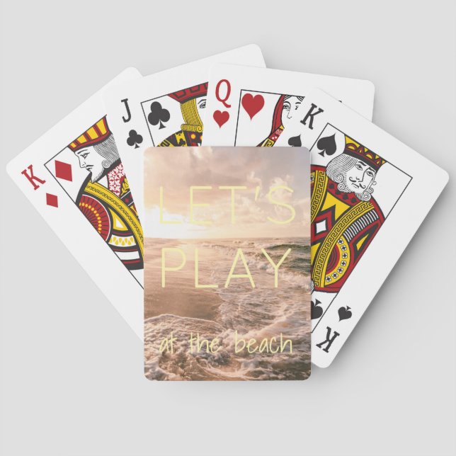 Beach Themed Playing Cards with Quote (Back)