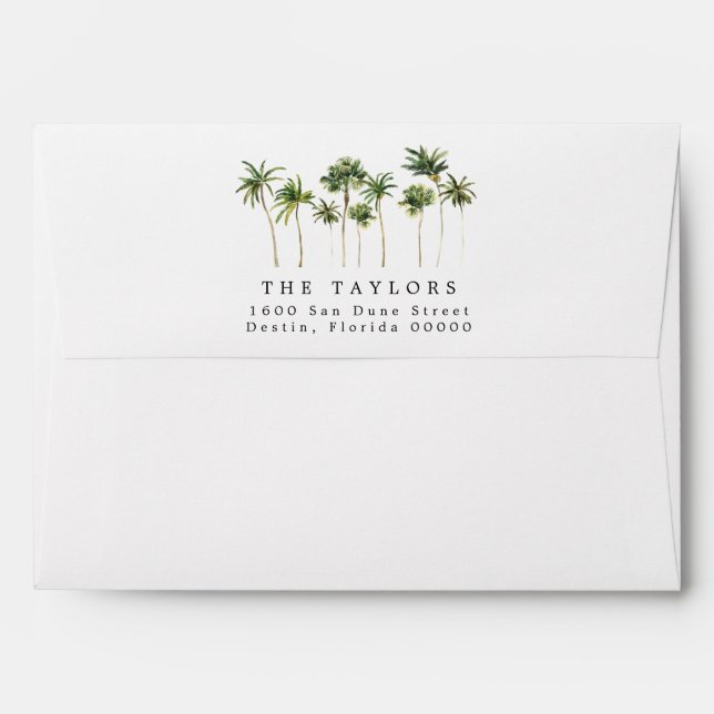 Beach Themed Return Address Envelope (Back (Top Flap))