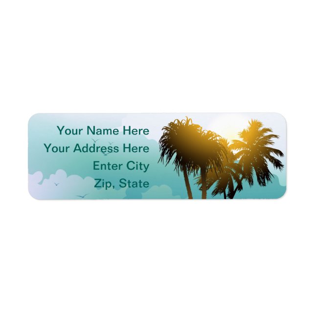 Beach Themed Return Address Label (Front)