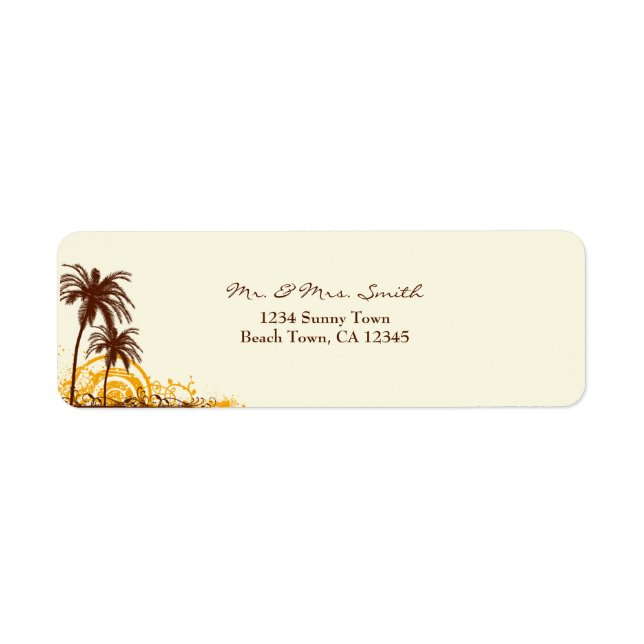 Beach Themed Return Address Label (Front)
