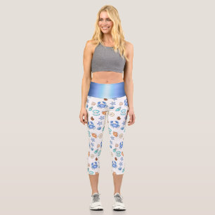 Beach Themed Seaside Oceanic Capri Leggings