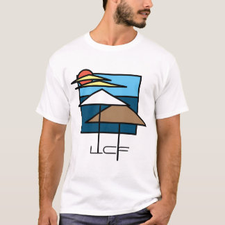 Beach Themed Tee Shirt, Mens Black