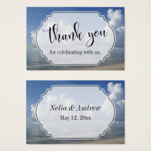 Beach-Themed Wedding Favour Thank You